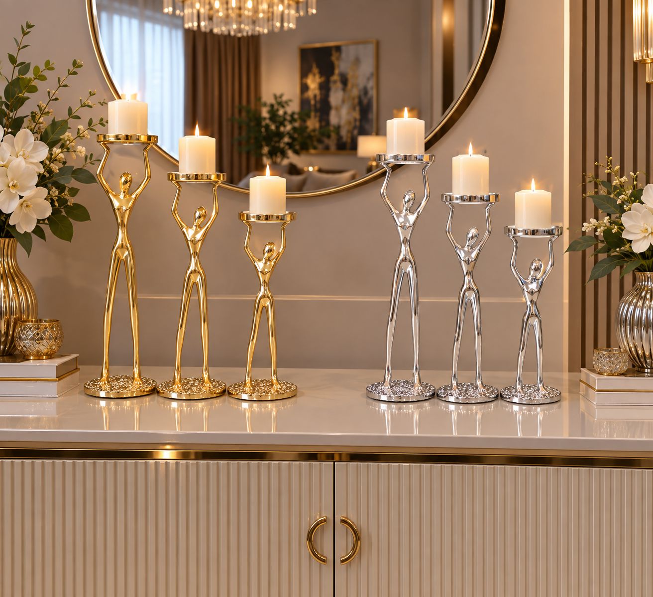 Ballerina Candlesticks, 3 Sizes