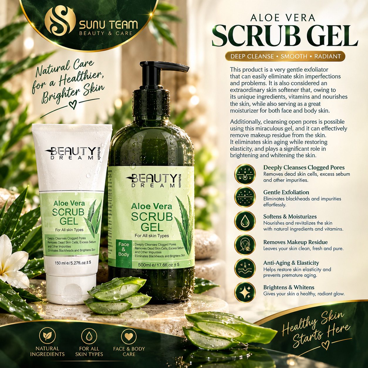 Instant Exfoliating Gel with Aloe Vera