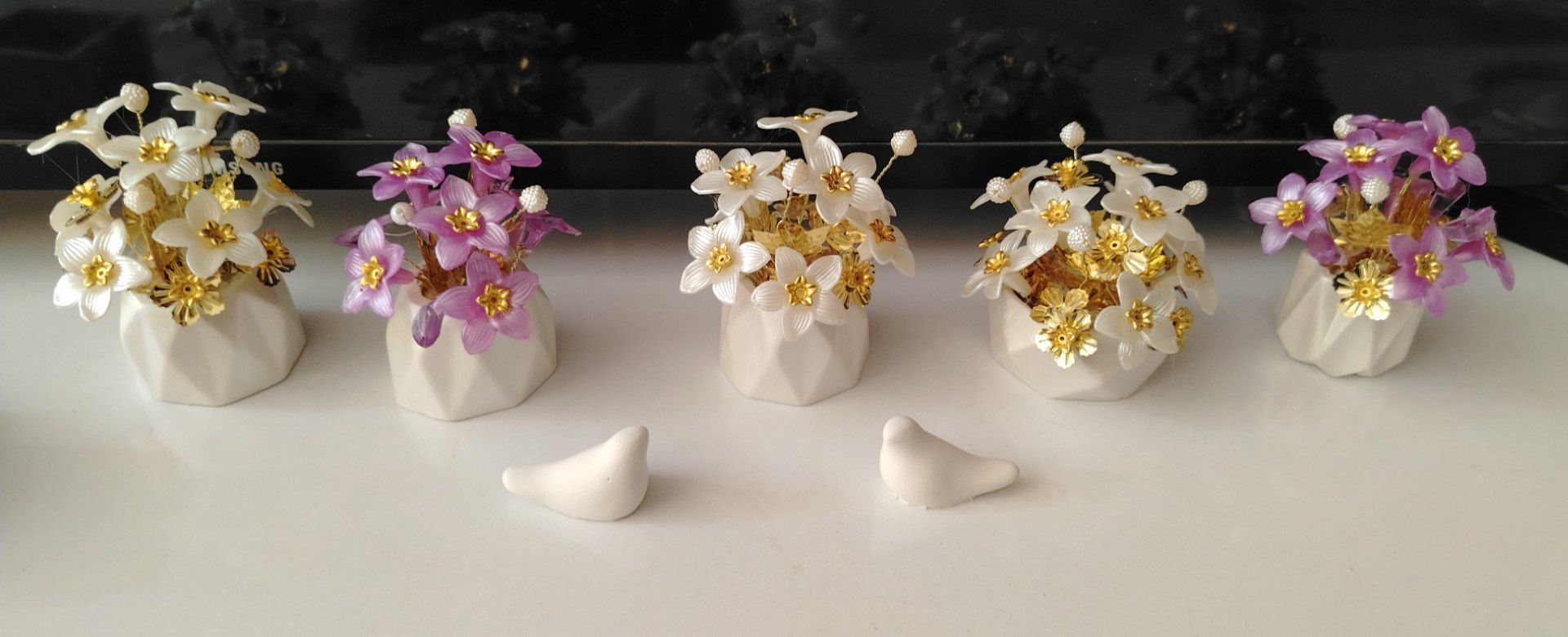 Crystal and Stone Flower Decorations