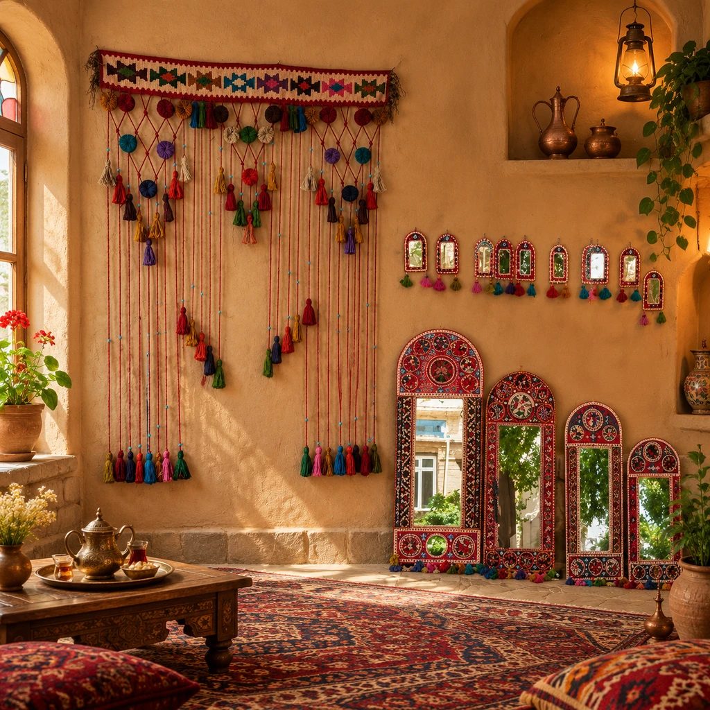 Traditional Hand-Woven Woolen Door Curtain