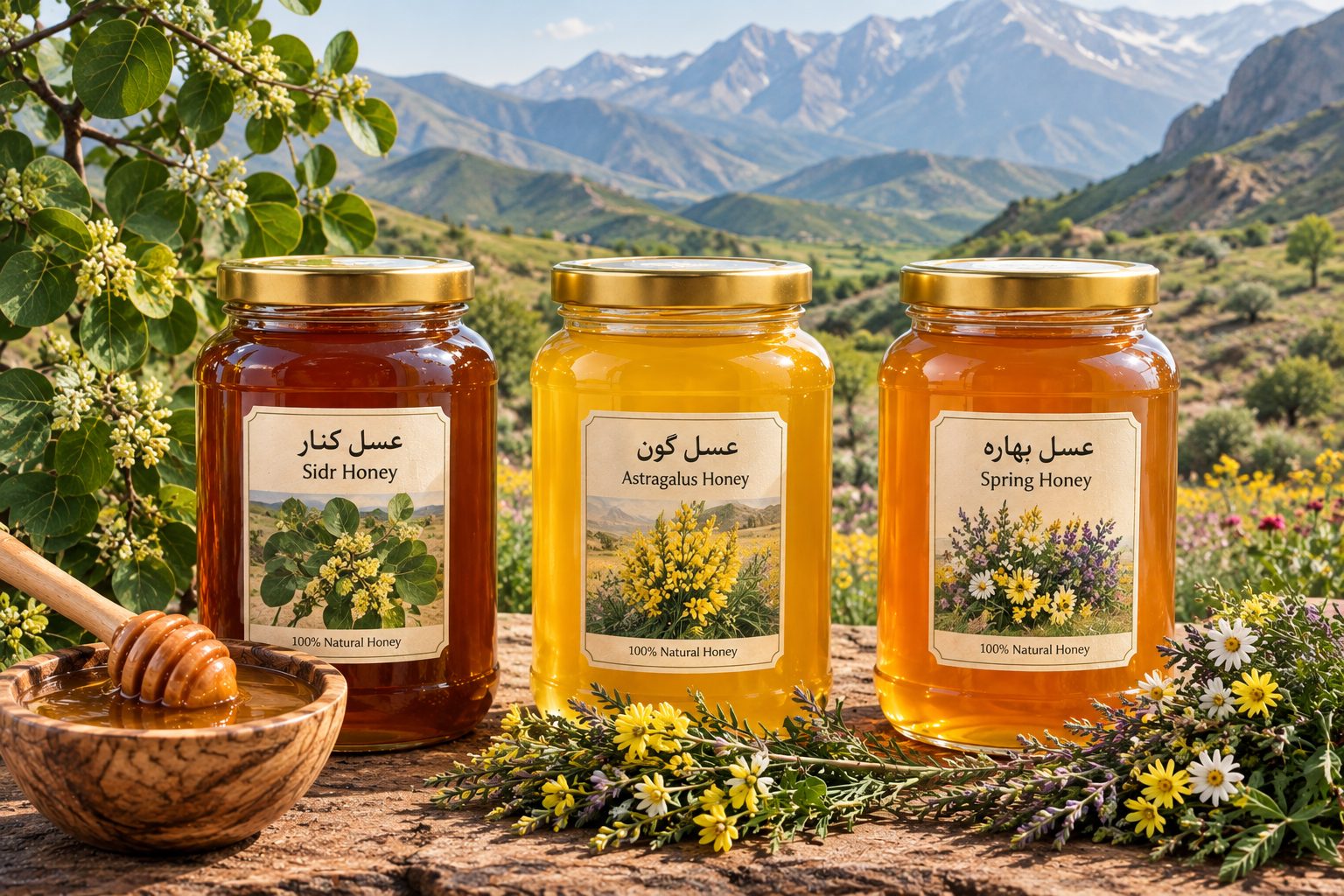 Sidr, Spring, and Astragalus Honey
