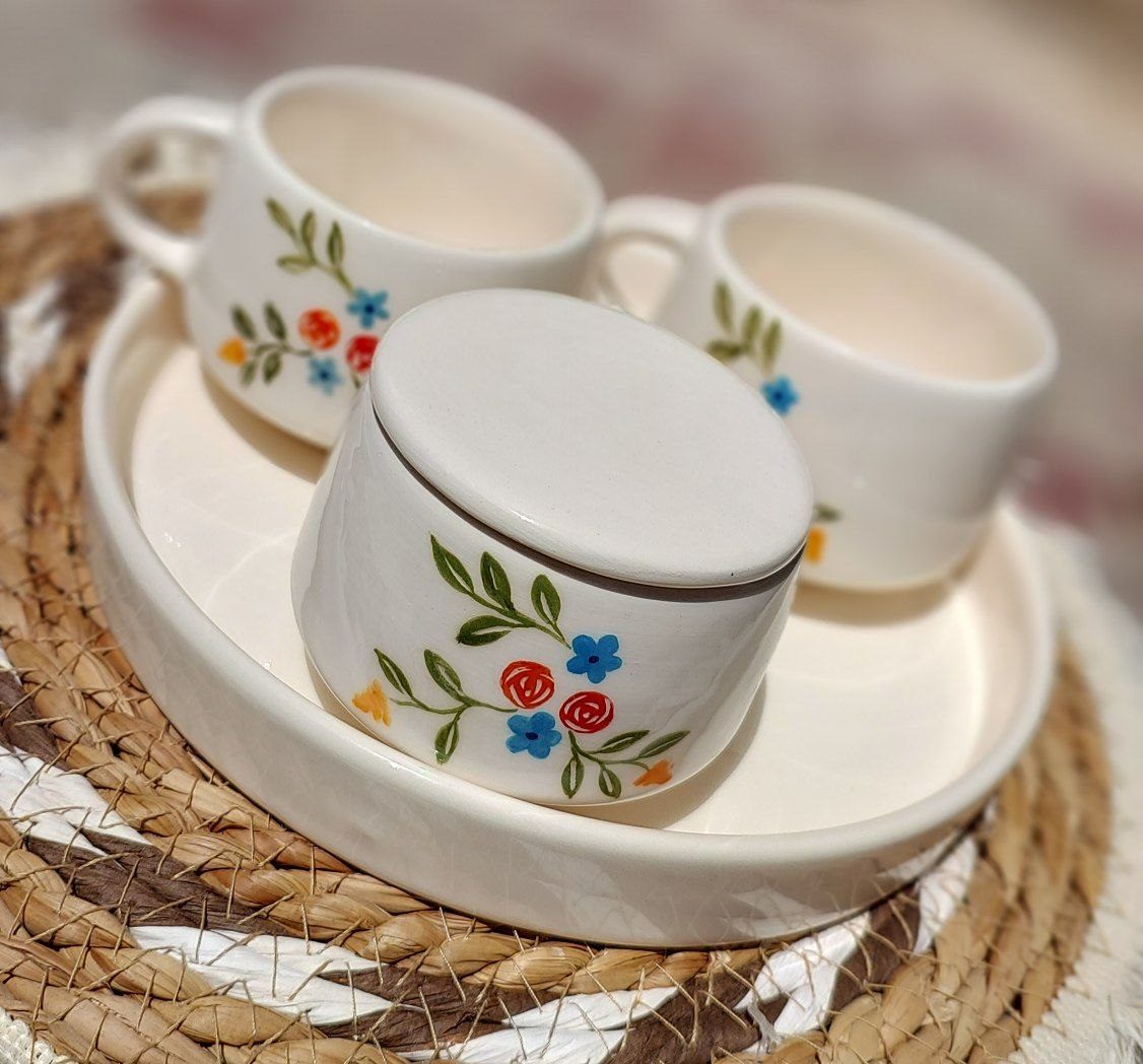 Ceramic Cup and Sugar Bowl Set