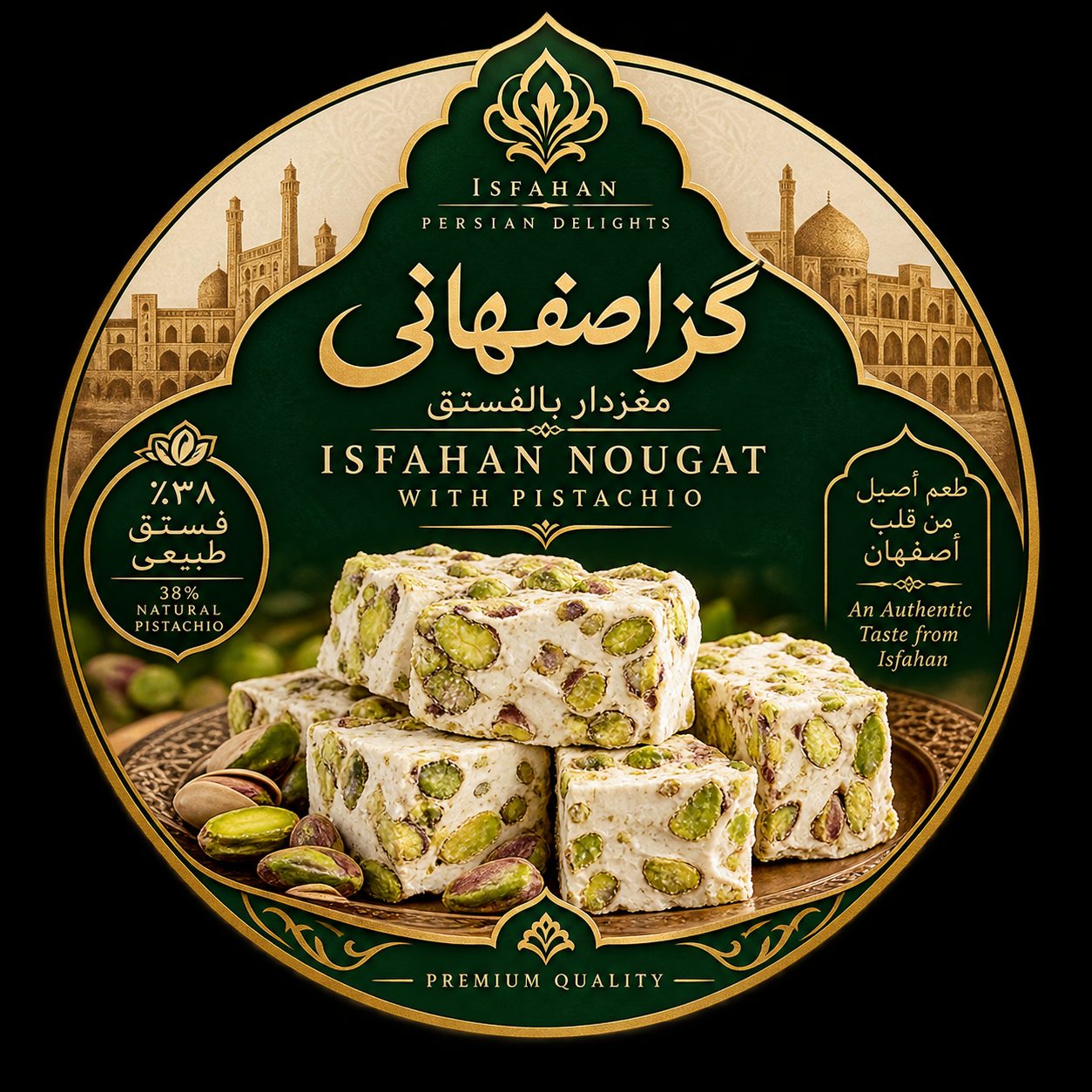 Isfahan Gaz, Premium Pistachio & Almond, 38-42%