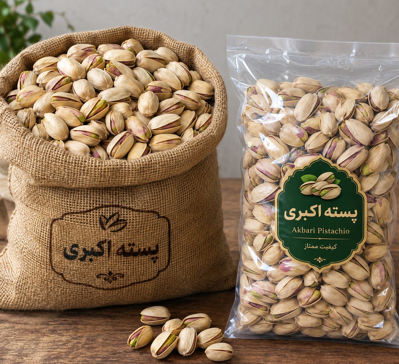 Akbari, Ahmad Aghaei, and Fandoghi Pistachios